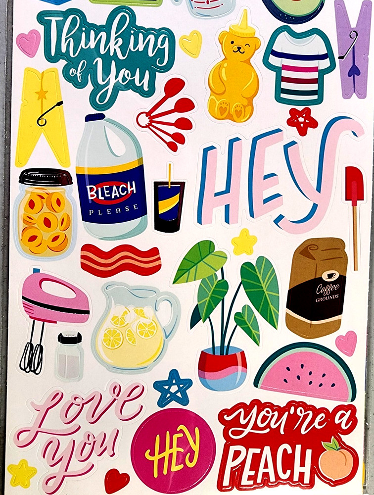 American Crafts Cozy At Home Chores Stickers 95 pcs 2 Sheets 12″ Kitchen Laundry