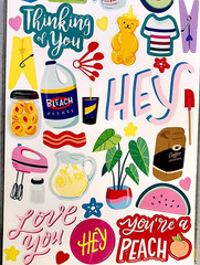 American Crafts Cozy At Home Chores Stickers 95 pcs 2 Sheets 12″ Kitchen Laundry
