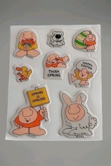 Unused Vintage ZIGGY Puffy Stickers Sheet U.P.S. Tom Wilson Happy Spring Easter