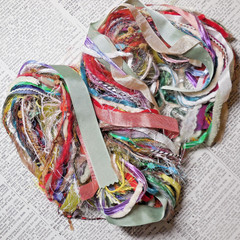 Fiber Sample Pack 50 Yards Journal Scrapbook Slow Stitch Gift Wrap Weave
