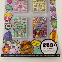 Mini Miniature Sticker Book Library 200+ Stickers Magical Cuteness Animals NEW
