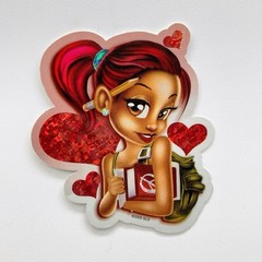 Half Pints Girl Student Heart Vending Mach Sticker Aztlan Style Lowrider Chicano