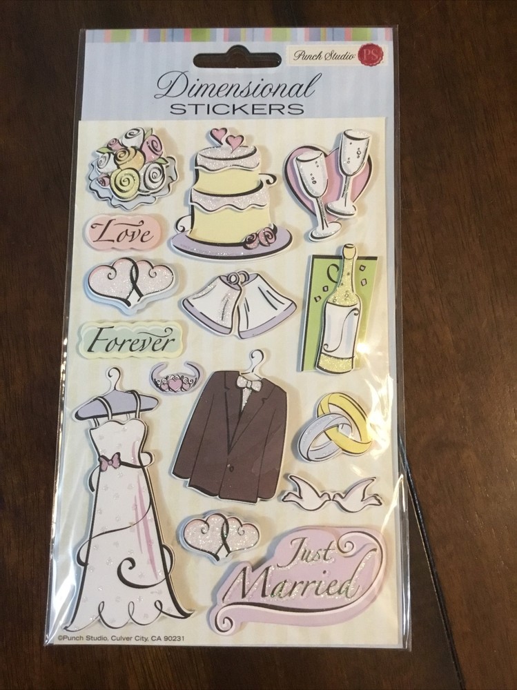 Dimensional Stickers by Punch Studio Wedding scrapbooking crafts