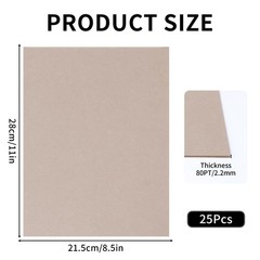 Chipboard Sheets 8.5″ x 11″ – 25 Sheets, 80PT Thick for Book Binding, Scrapbo…