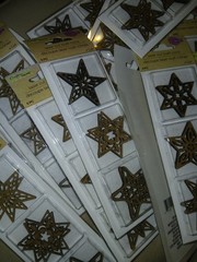 HUGE LOT Crafters Square 90 Wood STARS Laser Cut Kraft Icons 15 packs of 6 stars