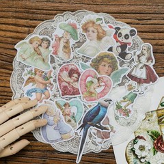 Alideco 80Pcs Vintage Scrapbooking Stickers Packs Kawaii Alice Ailisi