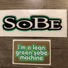 Lot of 4 Vintage Sobe drink Stickers Spellout Dirt Bike Motorcycle Decal 90s Y2K
