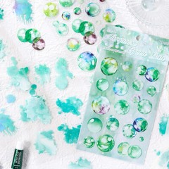 Bubbles Watercolor PET Stickers Precut Sticker Journal Card Decorative Crafts