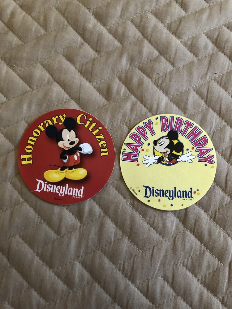 Disneyland Honorary Citizen & Happy Birthday Stickers – New