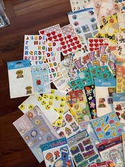 MASSIVE COLLECTION 1980’s 90’s Stickers Foil Puffy Wiggle Eyes 292 Sheets Vtg