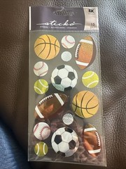 Sticko Stickers Sports Balls 15 pcs basketball football soccer golf tennis base