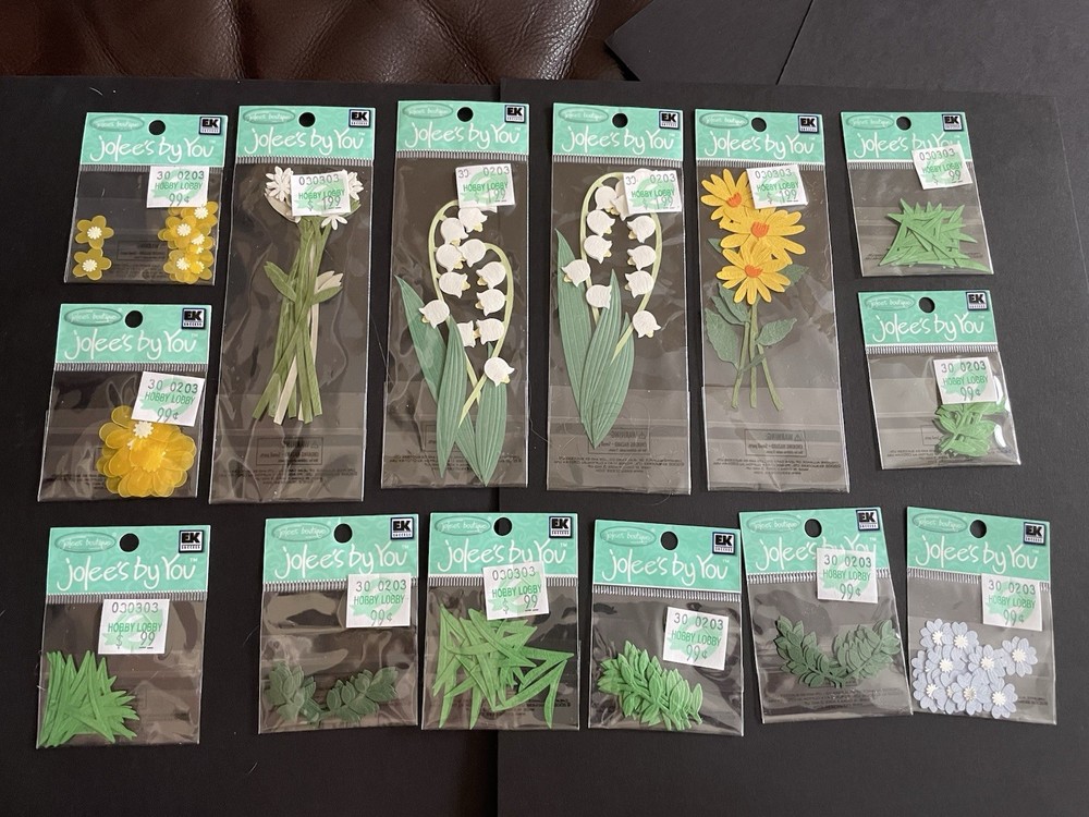 NEW Lot Of 14~JOLEES BY YOU Dimensional Stickers- Flowers & Leaves & Botanicals