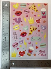 Macron Milkshake Stickers Single Sheet New I Like Your Style Queen Pizza Lips