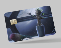GROOT, 2 pc credit card skin & DEBIT CARD,TROLLEY & GYM