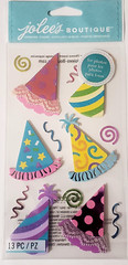 Jolee’s Boutique Dimensional Stickers – BRIGHT PARTY HATS Dress Ups – 13 pcs