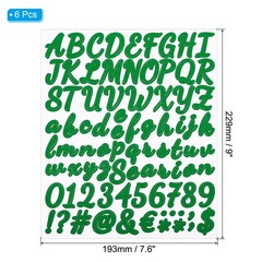 Alphabet Letters Numbers Stickers, Self Adhesive Cursive, Dark Green 6 Sheets