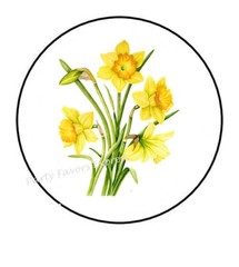 30 DAFFODILS FLOWERS ENVELOPE SEALS LABELS PARTY FAVORS STICKERS 1.5″