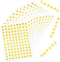 1080 Pcs 10 Sheets Tiny Gold Star Stickers, 0.3″ Diameter Small Reward Stickers