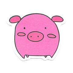 Cute Pink Pig Vinyl Sticker Die Cut Scrapbooking Journaling Animal Decal Art
