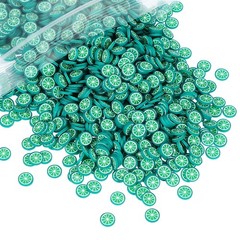 Polymer Clay Slices, 100g Lime Slice Fruit Art Slices, Green
