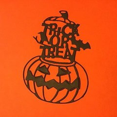 Trick or Treat Pumpkin Die Cut Embellishments 6pcs 3-1/2 x 2-5/8 Scrapbook Cards