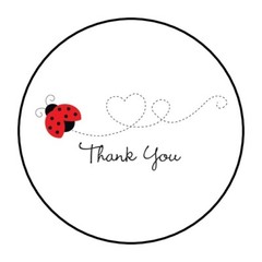 30 LADYBUG LADY BUG THANK YOU ENVELOPE SEALS LABELS STICKERS 1.5″ ROUND