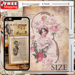 200 Sheets of Vintage Scrapbook Paper, Journaling Scrapbooking Supplies Craft De