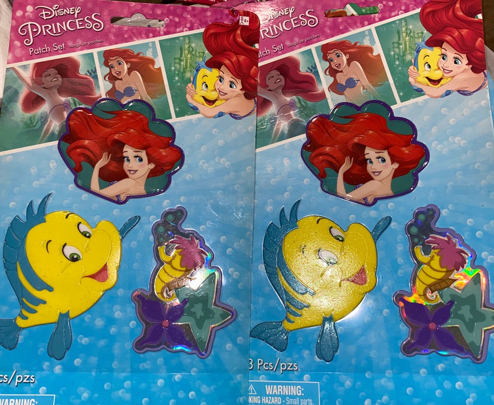 Disney Little Mermaid Princess Adhesive Sticker Patches Decorative Accessory 2pk