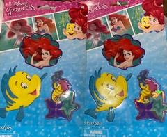 Disney Little Mermaid Princess Adhesive Sticker Patches Decorative Accessory 2pk