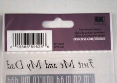 STICKO Set of 2 Quote/Words Clear Sticker Sheets -My Dad – Remember To-
