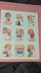 Vintage Gibson Stickers Christmas Angels 1 Sheet