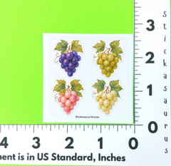 Colorful Grapes Mini Sticker Sheet Purple White Green Pink