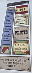 All My Memories adhesive die cut accents Cowboy Herb Notes