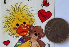 HI FRIEND CHICK Stickers(7pc) 2″x3.5″Suzy’s Zoo•Card Making •Flowers•Animal•Hug