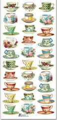Violette Stickers Floral Teacups Garden Tea Party Craft Planner Supply Scrapbook