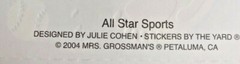 Mrs Grossman’s Lot of 27 Vintage ‘All Star Sports’ Sticker Sheets 6″ x 9″