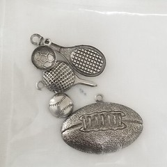 NEW Lot 4 Pkgs Metal Charms SPORTS Just Charming Darice Scrapbooks Crafts -A