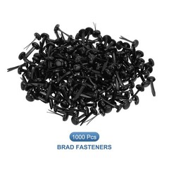 1000 PCS Paper Brass Fasteners Split Pins, Black, 4.5 x 8 mm