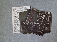100 pcs Junk Journal, Scrapbook, Collage, Ephemera Embellishment Black Paper Kit