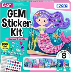 Mermaid Gem Sticker Kit for Kids – 800 Stickers, 8 Underwater Themes