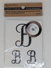 RECOLLECTIONS Craft It Removable Monogram Stickers, A B K S – 5 pcs – BLACK