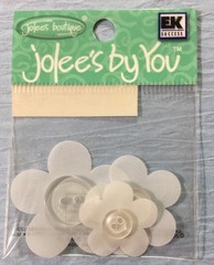 WHITE BUTTON FLOWER Embellishments (3pc)Jolee’s by You•Vellum •Floral•Weddings•