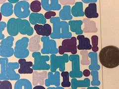 WINTER ALPHABET Sticker(6″x 9.5″) Forever In Time•Letter•Lower-Case •Blue•Purple