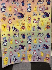 Vintage Lisa Frank Sticker Sheet Puppies Kittens Bubbles RARE Full Sheet S671