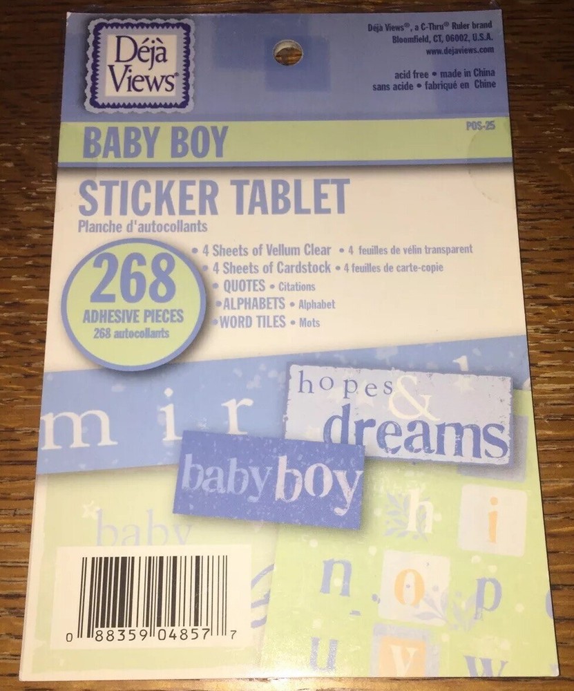 Deja Views Baby Boy 268 Stickers Tablet Blessing Miracle Scrapbook Infant POS-25