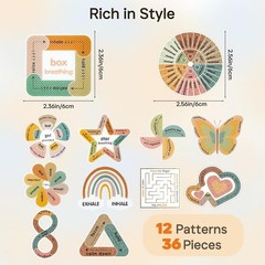 Sensory Strips for Anxiety Calming Stickers, 36Pcs 2 Textured for Mood Calmin…