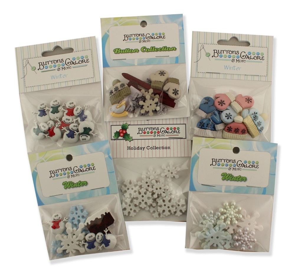 Buttons Galore 50+ Assorted WINTER Theme Buttons for Sewing & Crafts