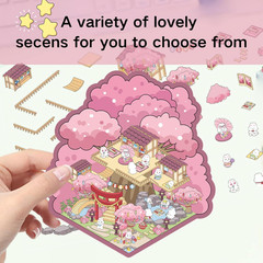 DIY 3D Sticker House – 6 Sets Kawaii Cozy Room Stickers for Adults & Kids