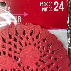 Red Heart Doilies Paper Romance Valentine Day Ephemera 24 Pack Crafts Junk Journ