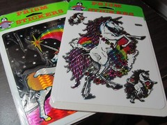 2 PC PRISM STICKER SHEETS VINTAGE UNICORN RAINBOW VINTAGE PRISMATIC NIP NIGHT